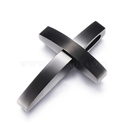 304 Stainless Steel Pendants, Cross, Gunmetal, 40x26.7x7mm, Hole: 9x3.5mm(STAS-H329-31B)