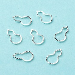 Brass Linking Rings, Long-Lasting Plated, Cadmium Free & Lead Free, Gourd, 925 Sterling Silver Plated, 12x7x1mm, Inner Diameter: 10x6mm(KK-F831-005S-RS)