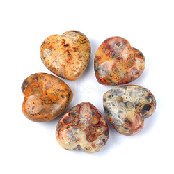 Natural Crazy Agate Healing Stones, Heart Stones, Pocket Palm Stones for Reiki Balancing, 30x30mm(PW-WGA91AE-17)