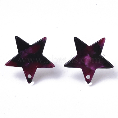 Cellulose Acetate(Resin) Stud Earring Findings(KY-R022-022)-3