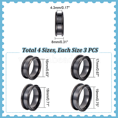 12Pcs 4 Size 201 Stainless Steel Grooved Finger Ring Settings(STAS-UN0002-84)-3