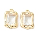 Brass Micro Pave Clear Cubic Zirconia Charms(KK-L208-08G)-2