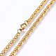 304 Stainless Steel Lumachina Chain Necklaces(NJEW-P226-08G-01)-2
