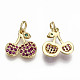 Brass Micro Pave OldRose Cubic Zirconia Charms(X-ZIRC-S067-151-NF)-2