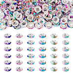 100Pcs Plastic Glass Rhinestone European Beads, Disc, Mixed Color, 11x4mm, Hole: 4mm(KY-TADJ0001-02)