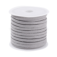 Faux Suede Cord, Faux Suede Lace, Light Grey, 3x1.5mm, about 5.46 yards(5m)/roll(X-LW-R003-1126)