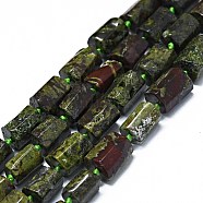 Natural Dragon Blood Beads Strands, Faceted, Column, 10~12x7~8mm, Hole: 0.7mm, about 30~31pcs/strand, 15.75''(40cm)(G-O170-104)