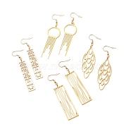 304 Stainless Steel Geometry Dangle Earrings for Women, Golden, 74~78mm, Pin: 0.7mm(EJEW-JE05004-02)