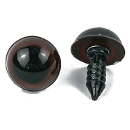 Plastic Doll Eyes, Craft Safety Eyes, with Spacer, for Doll Making, Half Round, Brown, 10mm(PW-WG40550-25)