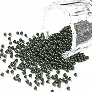11/0 Grade A Round Glass Seed Beads, Baking Paint, Olive, 2.3x1.5mm, Hole: 1mm, about 48500pcs/pound(SEED-N001-A-1040)