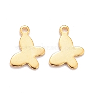 201 Stainless Steel Charms, Butterfly, Real 24k Gold Plated, 8.5x12x1.1mm, Hole: 1.4mm(STAS-K217-80G)