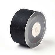 Rayon and Cotton Ribbon, Twill Tape Ribbon, Herringbone Ribbon, Black, 1-1/4 inches(32mm), about 50yards/roll(45.72m/roll)(SRIB-F007-030-32mm)