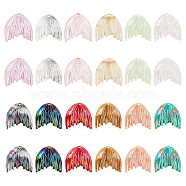 24Pcs 12 Colors Grandient Color Resin Pendants, Fishtail Charm, Mixed Color, 26.5x26x5mm, Hole: 2mm, 2pcs/color(RESI-OC0001-55)