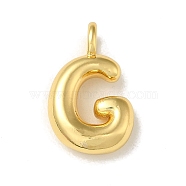 Brass Pendants, Real 18K Gold Plated, Letter G, 19.5x12x5.5mm, Hole: 3.3mm(KK-K354-01G-G)