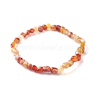 Natural Carnelian(Dyed) Chip Beads Bracelet for Girl Women, Stone Stretch Bracelet, Inner Diameter: 1-7/8~2-1/4 inch(4.9~5.8cm)(BJEW-JB06748-03)