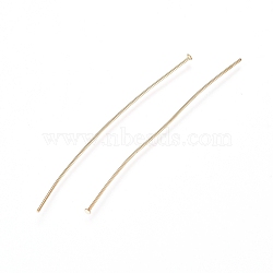 304 Stainless Steel Flat Head Pins, Real 18K Gold Plated, 65x0.5mm, Head: 1.5mm(STAS-I314-A12-G)