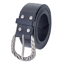 Men's PU Leather Dress Belt, Engraved Waist Belt with Single Prong Buckle, Black, 66-1/8 inch(168cm)(AJEW-WH0033-09)