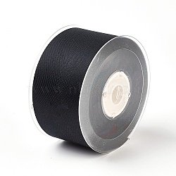 Rayon and Cotton Ribbon, Twill Tape Ribbon, Herringbone Ribbon, Black, 1-1/4 inch(32mm), about 50yards/roll(45.72m/roll)(SRIB-F007-030-32mm)