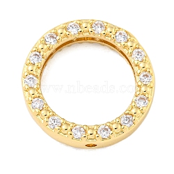 Brass Micro Pave Clear Cubic Zirconia Beads Frame, Long-Lasting Plated, Lead Free & Cadmium Free, Rings, Real 18K Gold Plated, 15x4mm, Hole: 1mm(KK-P277-58B-G)