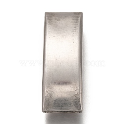 304 Stainless Steel Slide Charms, Curved Tube, Stainless Steel Color, 41x14.5x7.5mm, Hole: 12.5x5mm(STAS-Z025-08P)