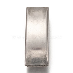 Non-Tarnish 304 Stainless Steel Slide Charms, Curved Tube, Stainless Steel Color, 41x14.5x7.5mm, Hole: 12.5x5mm(STAS-Z025-08P)