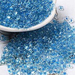 Glass Seed Beads, Peanut, Light Sky Blue, 3.5~4x2~2.5x2~2.3mm, Hole: 0.8mm(SEED-K009-08B-01)