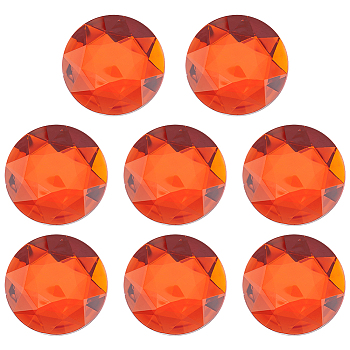 10Pcs Self-Adhesive Acrylic Rhinestone Stickers, for DIY Decoration and Crafts, Faceted, Half Round, Red, 51.5x7.5mm