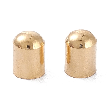Brass Cord Ends, End Caps, Long-Lasting Plated, Column, Real 24K Gold Plated, 5x4mm, Inner Diameter: 3mm