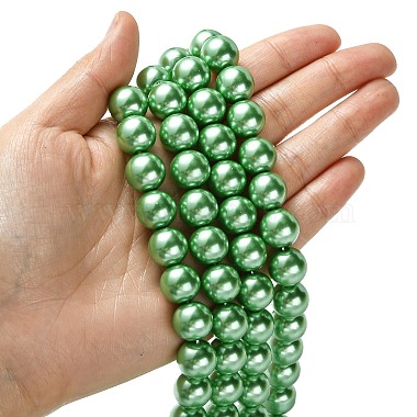 Eco-Friendly Glass Pearl Beads Strands(HY-A008-12mm-RB008)-4