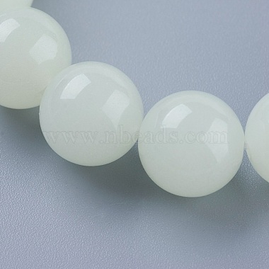 Synthetic Luminous Stone Beaded Stretch Bracelet(BJEW-P203-10mm-01A)-2