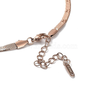 Ion Plating(IP) 304 Stainless Steel Herringbone Chain Necklace(NJEW-D045-10G)-3