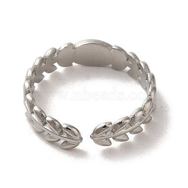 Non-Tarnish 304 Stainless Steel Open Cuff Ring(RJEW-C068-08P)-3