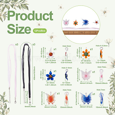 Kit de fabrication de colliers de fleurs et de papillons Kissitty DIY(DIY-KS0001-34)-3