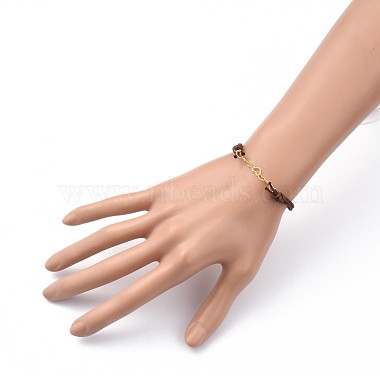 Adjustable Brass Heart Link Bracelets(BJEW-JB05420)-5