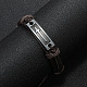 Alloy Rectangle with Cross Link Bracelet(BJEW-C037-01B)-6