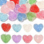 16Pcs 8 Colors Drusy Heart Resin Rhinestone Beads, Bubblegum Beads for DIY Phone Charms, Pen and Jewelry Making Supplies, Mixed Color, 17x19x10.5mm, Hole: 1.6mm, 2pcs/color(RESI-YW0006-24)