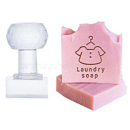 Clear Acrylic Soap Stamps with Big Handles, DIY Soap Molds Supplies, Clothes, 60x28x38mm, Pattern: 35x25mm(DIY-WH0437-011)