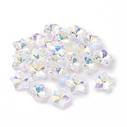 Electroplate Glass Charms, Faceted, Star, Clear AB, 13x13.5x7mm, Hole: 1.2mm(GLAA-H104-A04)