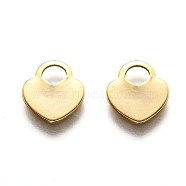 201 Stainless Steel Charms, Laser Cut, Heart, Real 18k Gold Plated, 11x10x0.8mm, Hole: 4x3.5mm(STAS-B001-10G)