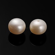 Natural Cultured Freshwater Pearl Beads, Half Drilled, Rondelle Bisque, 8~8.5x7mm, Hole: 0.9mm(PEAR-E001-03)