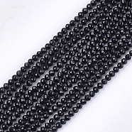 Synthetic Quartz Crystal Beads Strands, Dyed, Faceted, Star Cut Round Beads, Black, 2mm, Hole: 0.5mm, about 215pcs/strand, 14.7 inch(G-T119-05B)