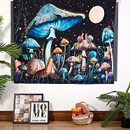 Black Light Aesthetic Mushroom Wall Tapestry, Starry Night Art Tapestry, for Neon Party Wall, Bedroom, Living Room, Colorful, 51.2"x59.1"(150x130cm)(JX152A)