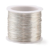 Copper Wire, Long-Lasting Plated, Silver, 26 Gauge, 0.4mm, 80m/roll(CWIR-C003-02B-S)