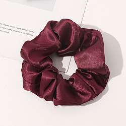 Satin Face Elastic Hair Accessories, for Girls or Women, Scrunchie/Scrunchy Hair Ties, Dark Red, 120mm(OHAR-PW0007-43H)