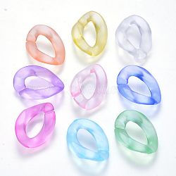 Transparent Acrylic Linking Rings, Quick Link Connectors, for Curb Chains Making, Frosted, Twist, Mixed Color, 23x17x4.5mm, Inner Diameter: 13.5x7mm(OACR-S036-001A-K)