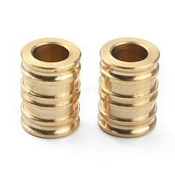 Groove Column Shaped Brass Beads, for EDC Knife String Pendant Parachute String Tool, Golden, 14x10mm, Hole: 6mm(FIND-WH0143-88G)