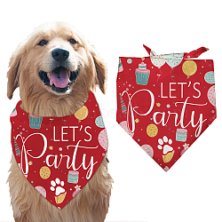 Cotton Dog's Kerchief, Triangle Pet's Bandana, Word, 380x780mm(AJEW-WH0503-024)