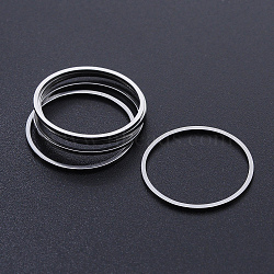 Non-Tarnish 304 Stainless Steel Linking Rings, Laser Cut, Round Ring, Stainless Steel Color, 20x1mm, Inner Diameter: 18mm(STAS-S105-T938-1)