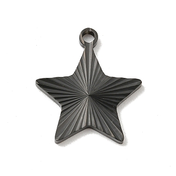 Ion Plating(IP) 304 Stainless Steel Pendants, Star Charm, Black, 20x18x1.8mm, Hole: 1.8mm