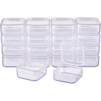 Transparent Plastic Bead Containers, Cuboid, Clear, 4.2x3.8x1.8cm, 18pcs/set